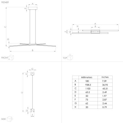 Lustră LED pe cablu dimabilă 2xLED/13W/230V Eglo