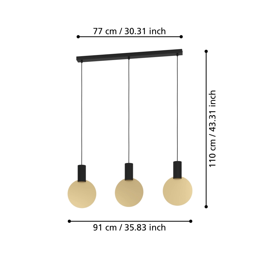 Lustră LED pe cablu Eglo 3xGU10/4,5W/230V 3000K