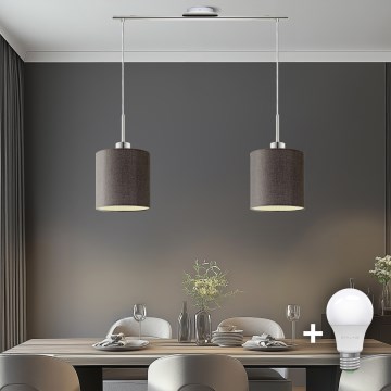Lustră LED pe cablu Eglo TUNJA 2xE27/60W/230V maro