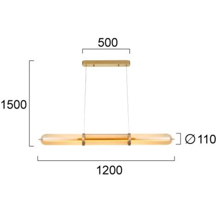 Lustră LED pe cablu ELIANA LED/34W/230V auriu