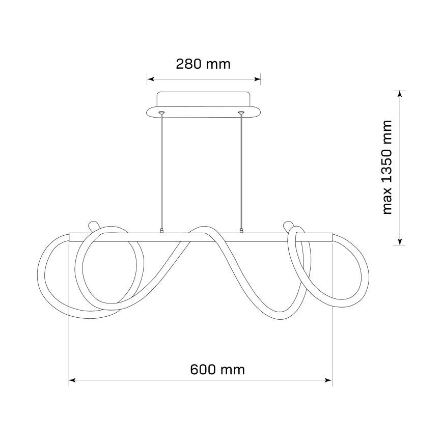 Lustră LED pe cablu EMMA LED/38W/230V auriu