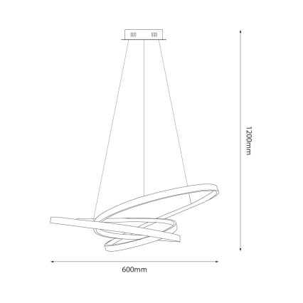 Lustră LED pe cablu EMPOLI LED/55W/230V negru