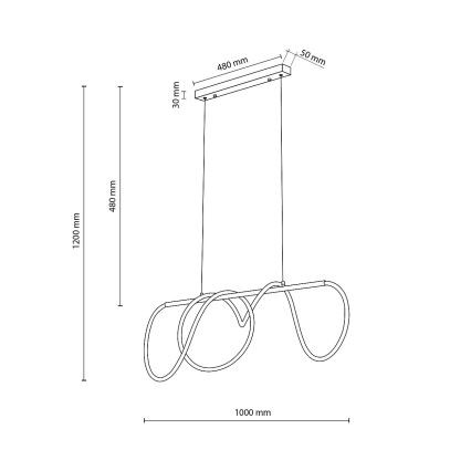 Lustră LED pe cablu FLEXI LED/45W/230V 4000K, negru