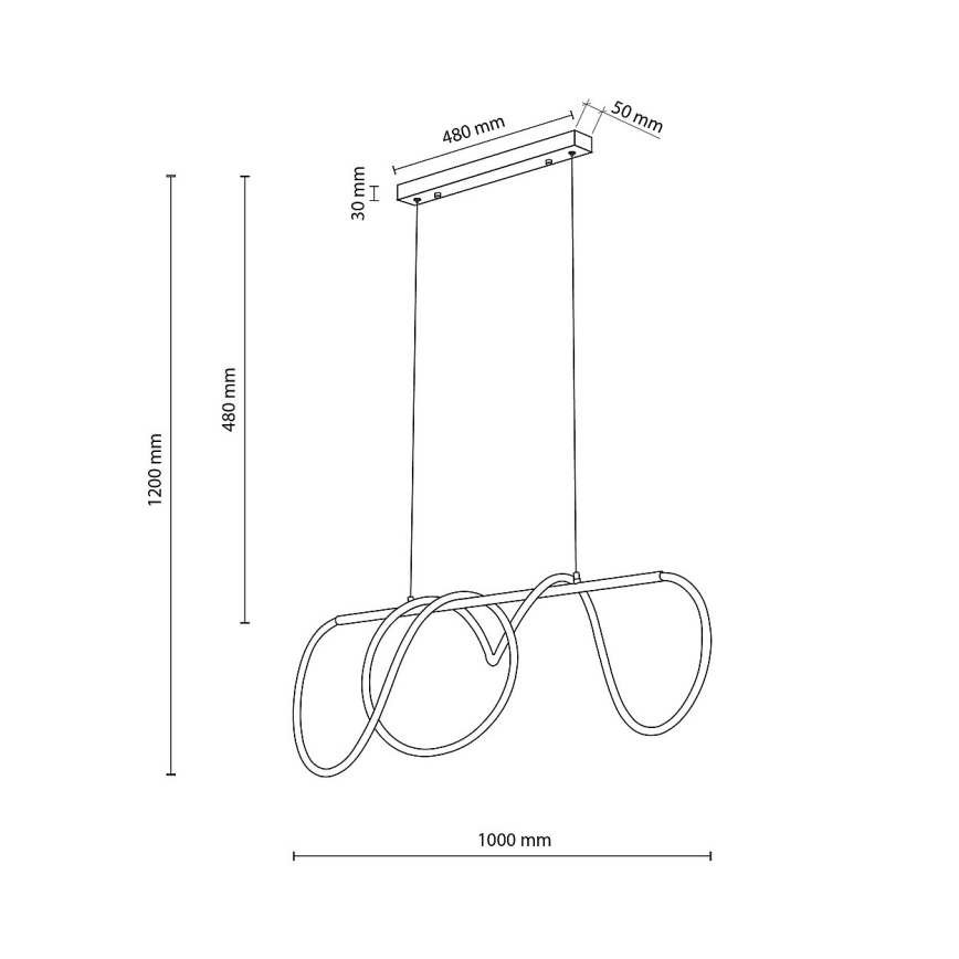 Lustră LED pe cablu FLEXI LED/45W/230V 4000K, negru