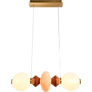 Lustră LED pe cablu FLORES LED/15W/230V, auriu/portocaliu/maro