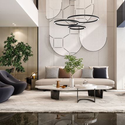 Lustră LED pe cablu GALAXIA LED/85W/230V neagră