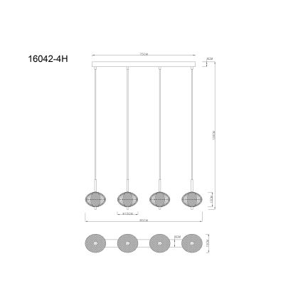Lustră LED pe cablu Globo 4xLED/5,75W/230V 3000/4500/6500K