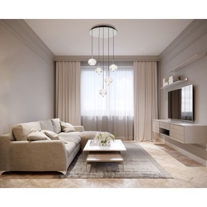 Lustră LED pe cablu Globo 5xLED/6,6W/230V 3000/4500/6500K