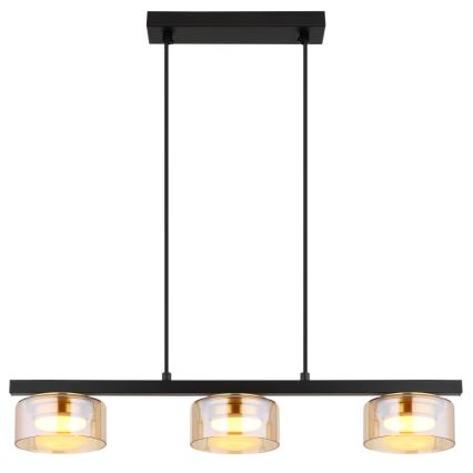 Lustră LED pe cablu Globo 3xGX53/6W/230V fumuriu/maro