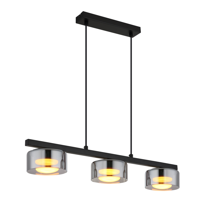 Lustră LED pe cablu Globo 3xGX53/6W/230V fumuriu/negru