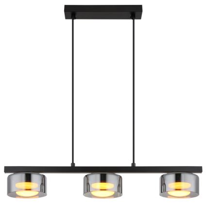 Lustră LED pe cablu Globo 3xGX53/6W/230V fumuriu/negru