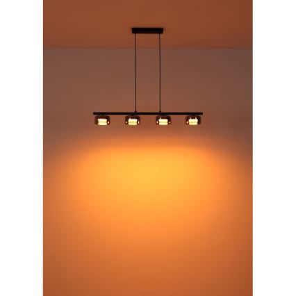 Lustră LED pe cablu Globo 4xGX53/6W/230V fumuriu/negru