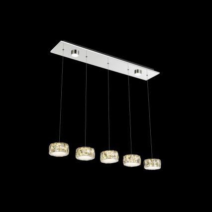 Lustră LED pe cablu Globo LED/52W/230V 4000K crom lucios/transparent