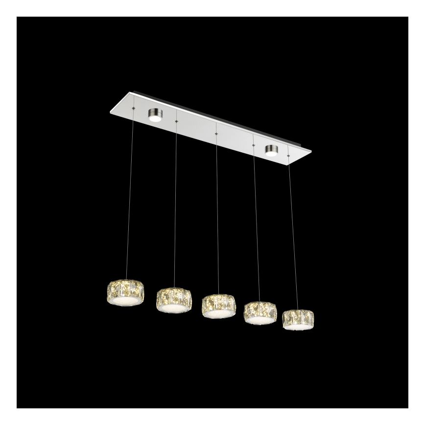 Lustră LED pe cablu Globo LED/52W/230V 4000K crom lucios/transparent