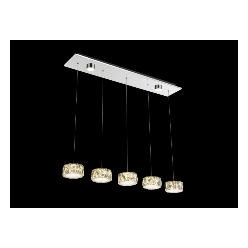 Lustră LED pe cablu Globo LED/52W/230V 4000K crom lucios/transparent