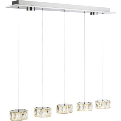 Lustră LED pe cablu Globo LED/52W/230V 4000K crom lucios/transparent