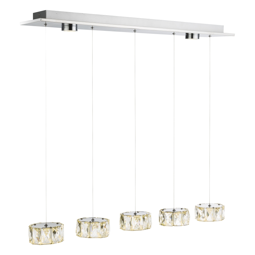 Lustră LED pe cablu Globo LED/52W/230V 4000K crom lucios/transparent