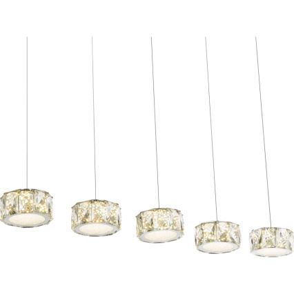 Lustră LED pe cablu Globo LED/52W/230V 4000K crom lucios/transparent