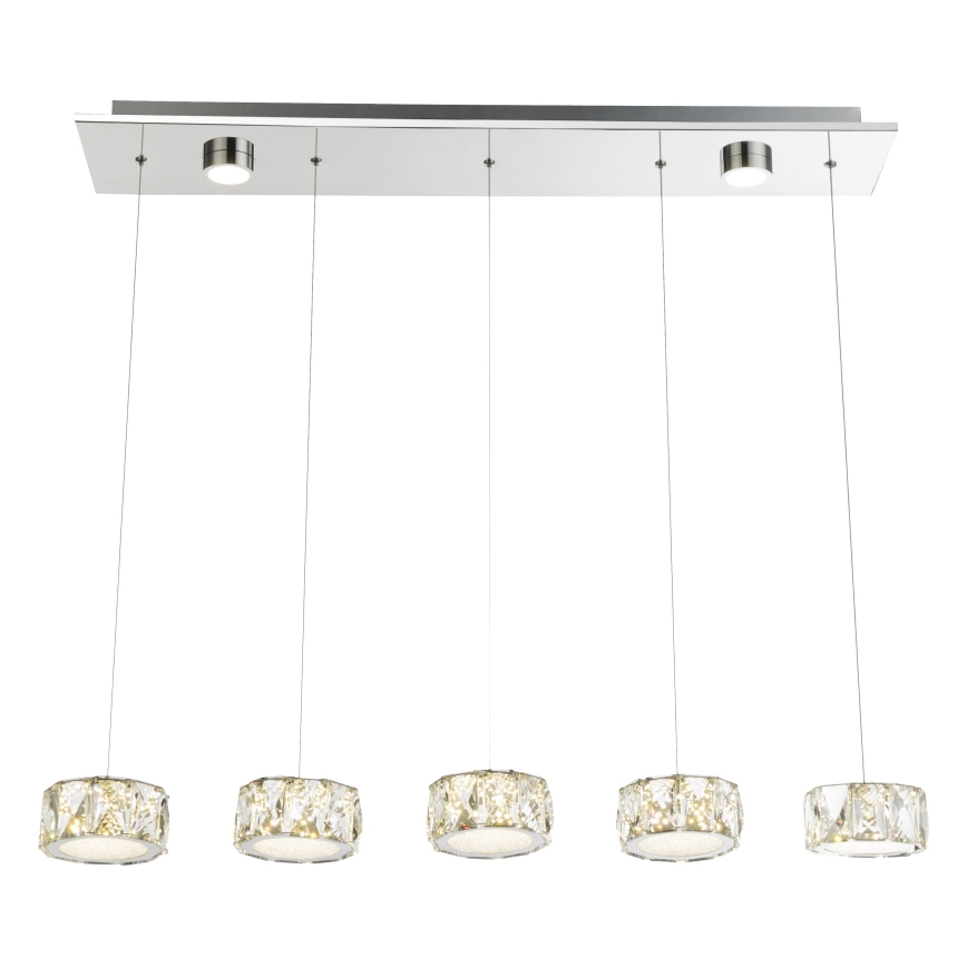 Lustră LED pe cablu Globo LED/52W/230V 4000K crom lucios/transparent