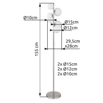 Lustră LED pe cablu Globo 6xG9/3,5W/230V alb