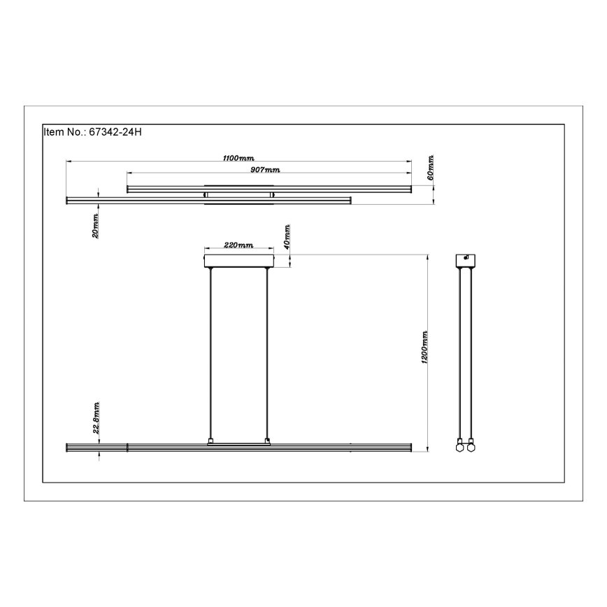 Lustră LED pe cablu Globo LED/24W/230V 3000K negru