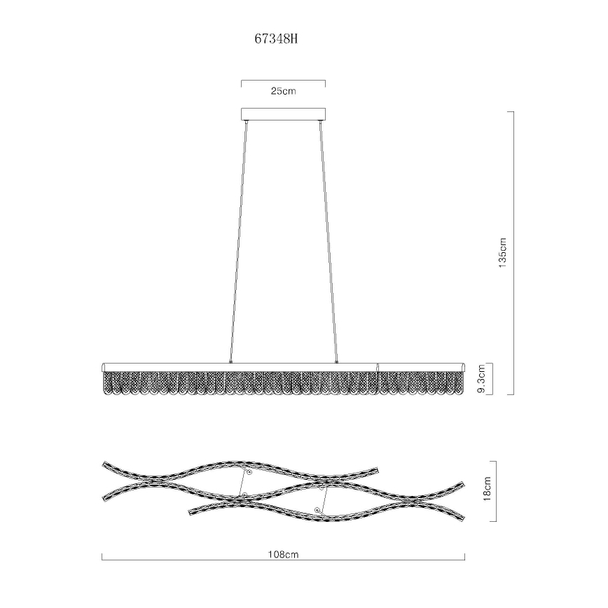 Lustră LED pe cablu Globo LED/35W/230V 3200K crom mat