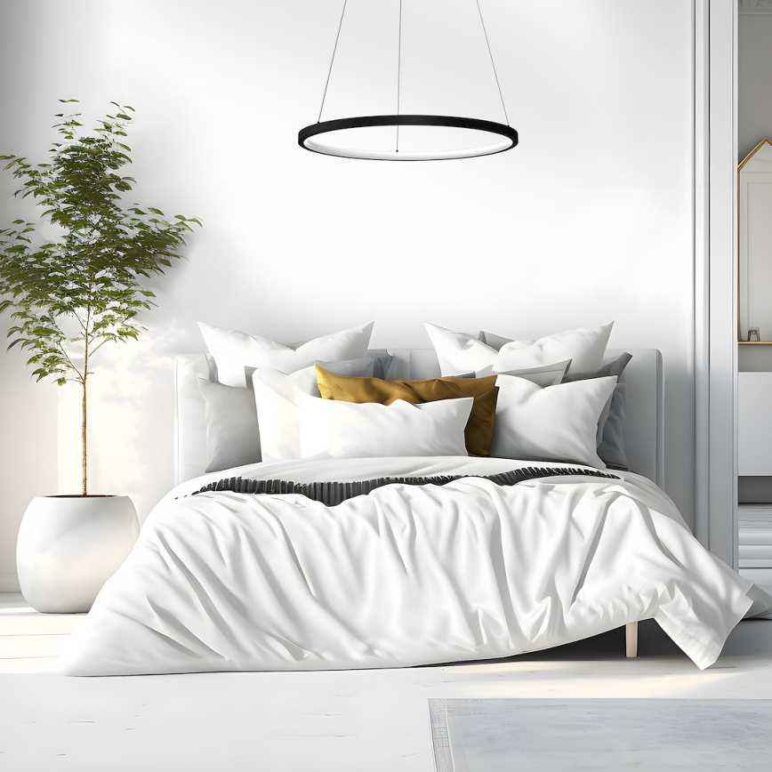 Lustră LED pe cablu HOOP LED/27W/230V d. 50 cm 4000K negru