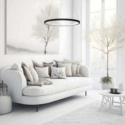 Lustră LED pe cablu HOOP LED/27W/230V d. 50 cm 4000K negru