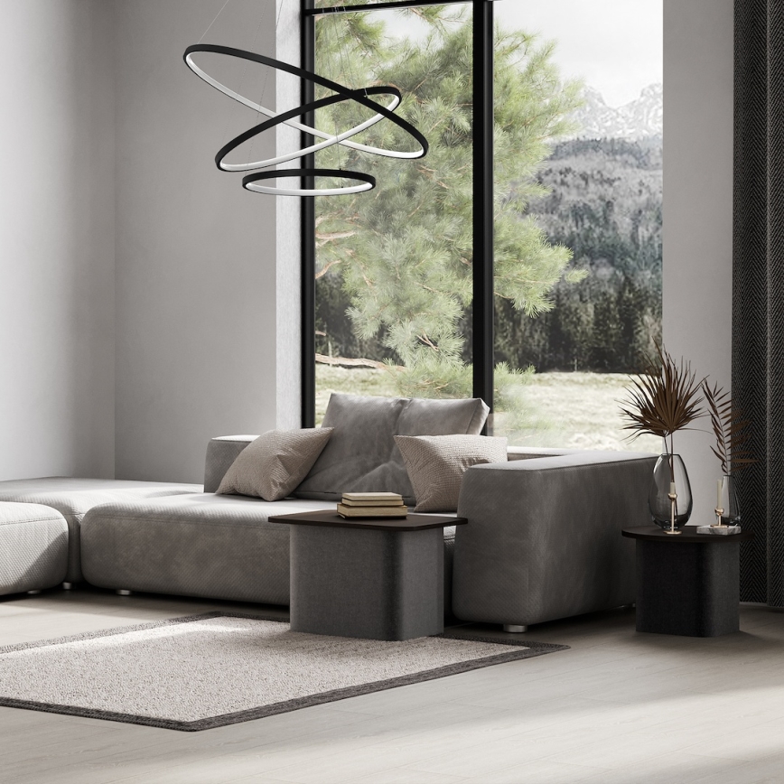 Lustră LED pe cablu HOOP LED/93W/230V d. 80 cm 4000K negru