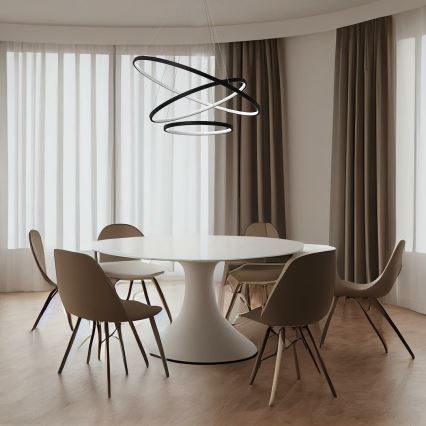 Lustră LED pe cablu HOOP LED/93W/230V d. 80 cm 4000K negru