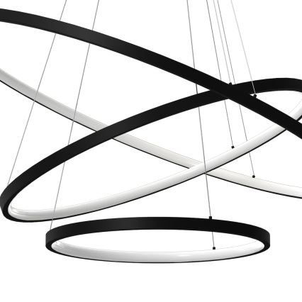 Lustră LED pe cablu HOOP LED/93W/230V d. 80 cm 4000K negru