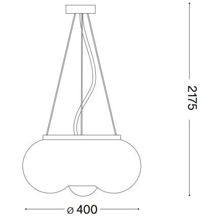 Lustră LED pe cablu Ideal Lux ARIZONA 3xGX53/9W/230V d. 40 cm alb