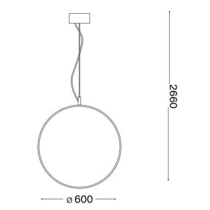 Lustră LED pe cablu Ideal Lux CIRCUS LED/33W/230V d. 60 cm CRI 90 negru