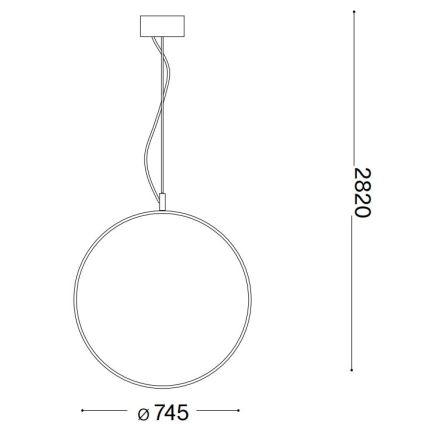 Lustră LED pe cablu Ideal Lux CIRCUS LED/36W/230V d. 74,5 cm CRI 90 negru