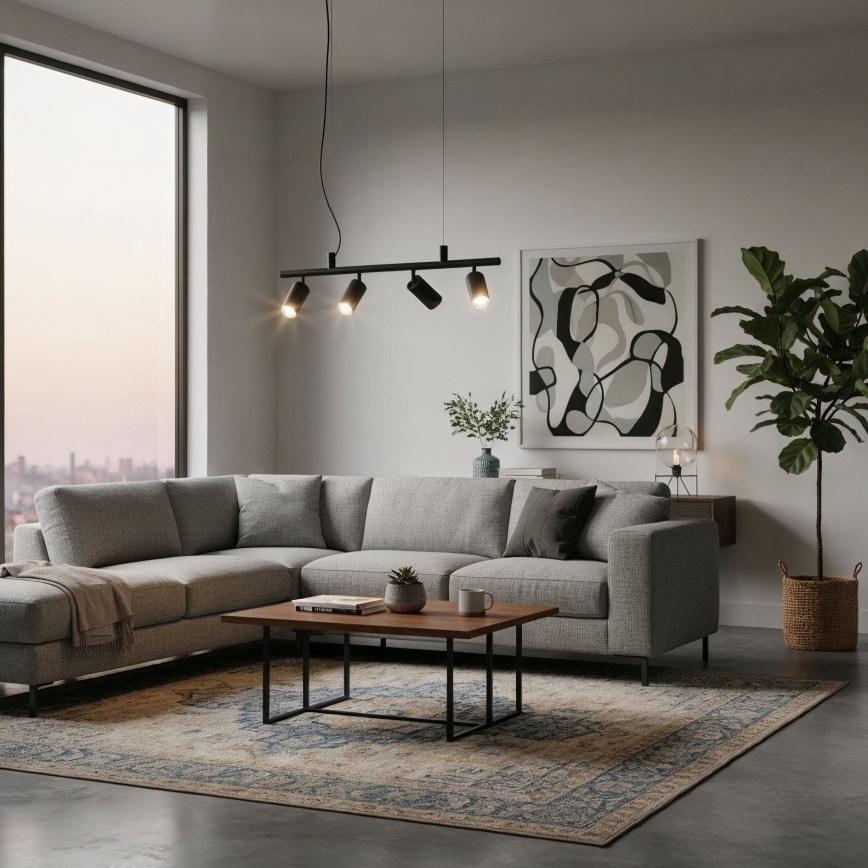 Lustră LED pe cablu Ideal Lux DYNAMITE 4xGU10/7W/230V CRI 90 negru