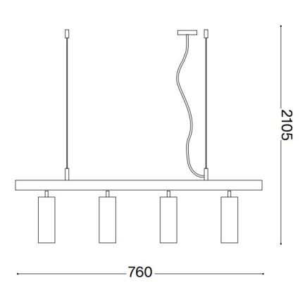 Lustră LED pe cablu Ideal Lux DYNAMITE 4xGU10/7W/230V CRI 90 negru