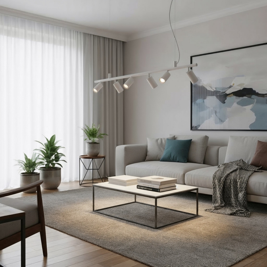 Lustră LED pe cablu Ideal Lux DYNAMITE 6xGU10/7W/230V CRI 90 alb