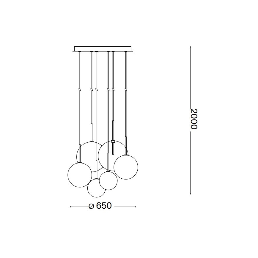 Lustră LED pe cablu Ideal Lux EQUINOXE 6xG4/2W/230V d. 65 cm alamă/fumuriu