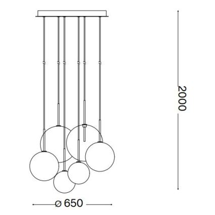 Lustră LED pe cablu Ideal Lux EQUINOXE 6xG4/2W/230V d. 65 cm crom lucios/fumuriu