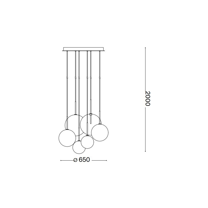 Lustră LED pe cablu Ideal Lux EQUINOXE 6xG4/2W/230V d. 65 cm crom lucios/fumuriu
