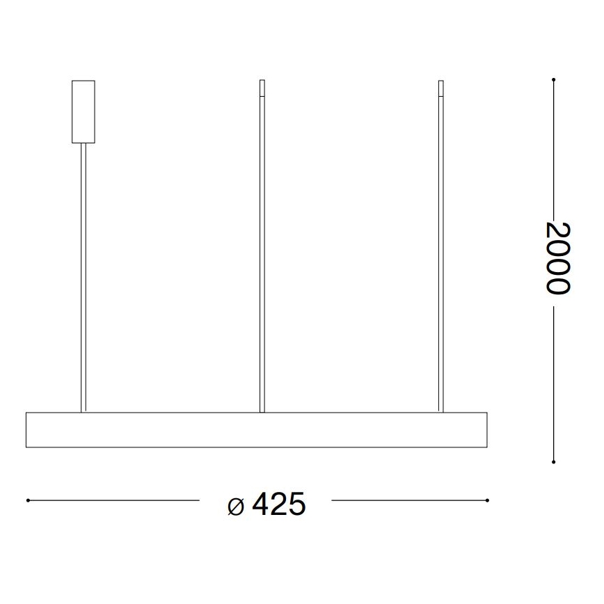 Lustră LED pe cablu Ideal Lux GEMINI LED/38W/230V d. 42,5 cm negru