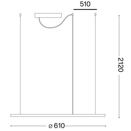 Lustră LED pe cablu Ideal Lux HULAHOOP LED/28W/230V 3000K d. 61 cm CRI 90 alb