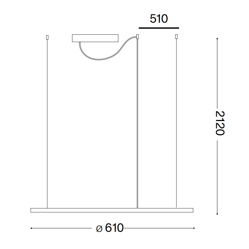 Lustră LED pe cablu Ideal Lux HULAHOOP LED/28W/230V 3000K d. 61 cm CRI 90 alb