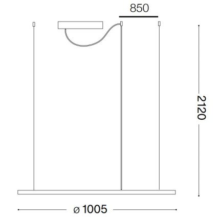 Lustră LED pe cablu Ideal Lux HULAHOOP LED/46W/230V d. 100 cm alb