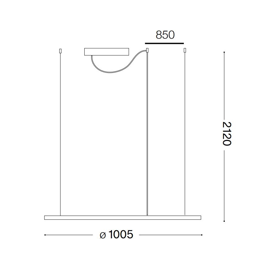 Lustră LED pe cablu Ideal Lux HULAHOOP LED/46W/230V d. 100 cm alb