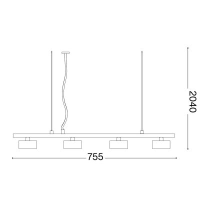 Lustră LED pe cablu Ideal Lux MINOR 4xGX53/9W/230V 75,5 cm negru