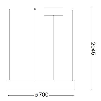 Lustră LED pe cablu Ideal Lux ORACLE LED/35W/230V 3000K d. 70 cm CRI 90 alb