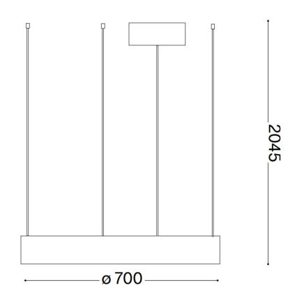 Lustră LED pe cablu Ideal Lux ORACLE LED/35W/230V 3000K d. 70 cm CRI 90 negru