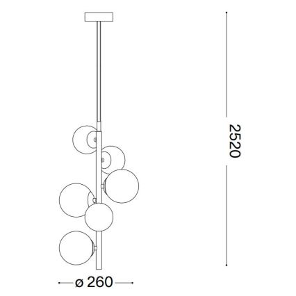 Lustră LED pe cablu Ideal Lux PERLAGE 6xG9/3W/230V auriu/alb