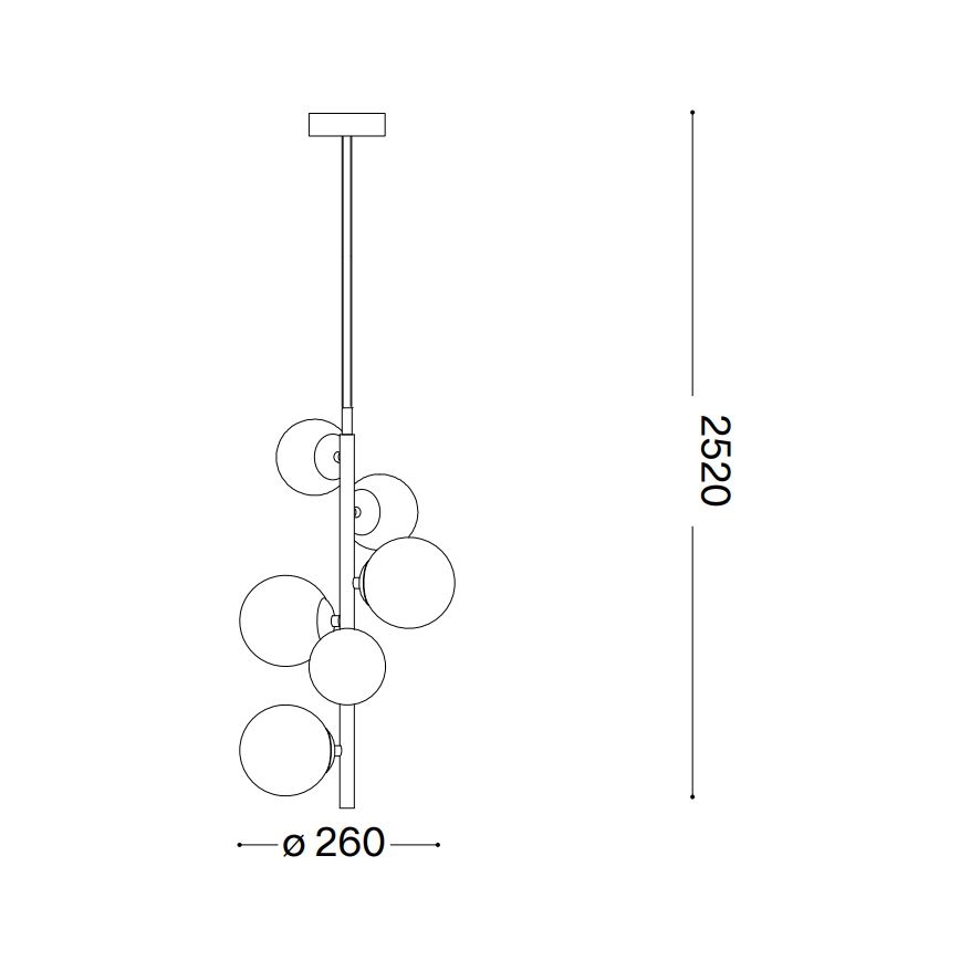 Lustră LED pe cablu Ideal Lux PERLAGE 6xG9/3W/230V auriu/alb